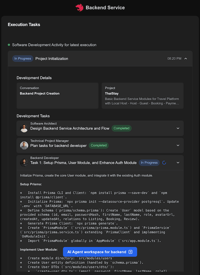 Backend development team